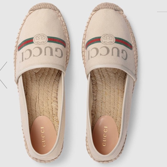NIB Gucci Vintage Logo Canvas Espadrilles - Picture 2 of 5